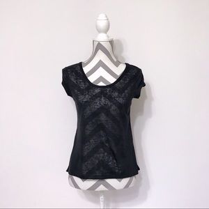 Serena Williams-Black Burnout Tee-Hi-lo-NWOT-Small